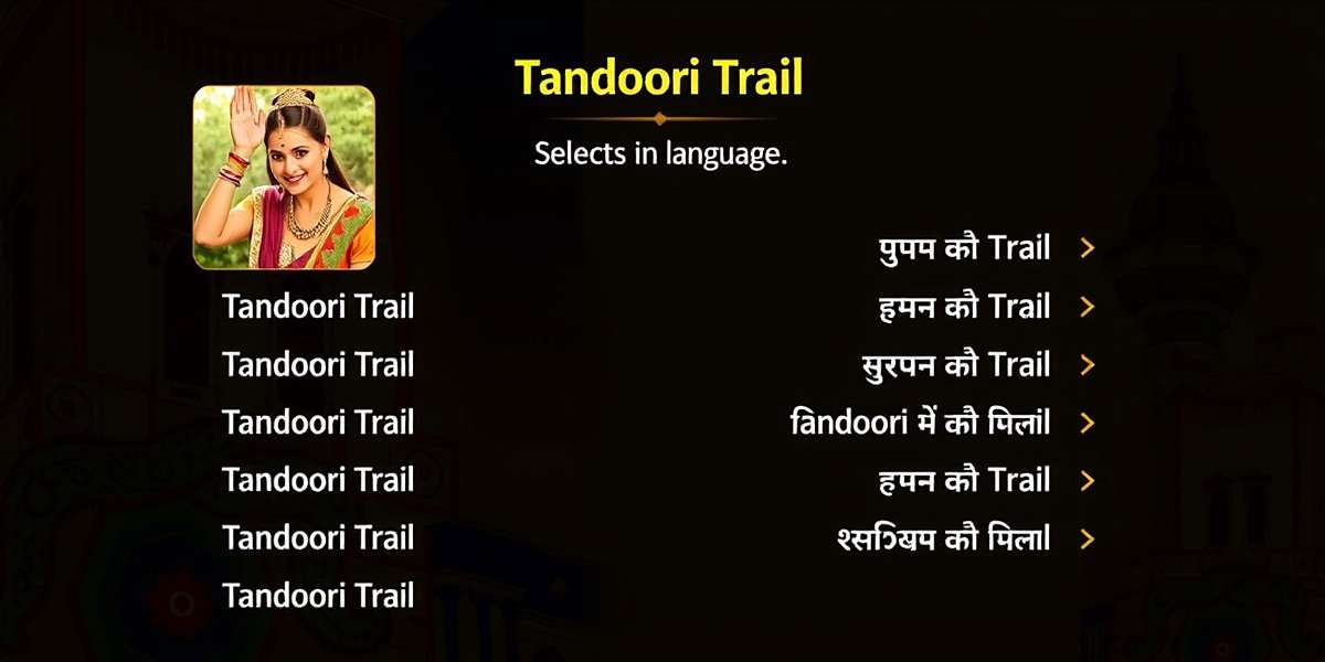 Tandoori Trail - Language Support Tandoori Trail language selection screen showing various Indian language options